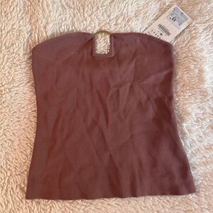 Zara Mauve Strapless Tube Top